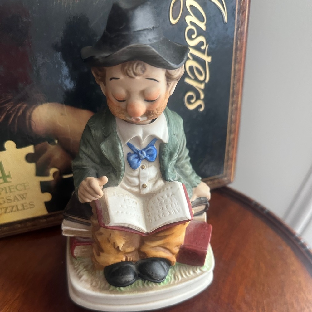 Charming🎶 Musical 🎶 Figurine with Book and Bow Tie